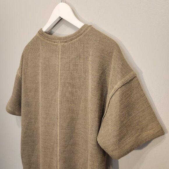 New In Solid Comfy Knit Dress W Pockets Neutral Cozy Layer Fall - Size M - Picture 4 of 8